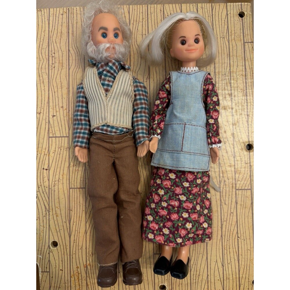 Sunshine Family Grandma & Grandpa Grandparents Doll 1973 Vintage Clothes